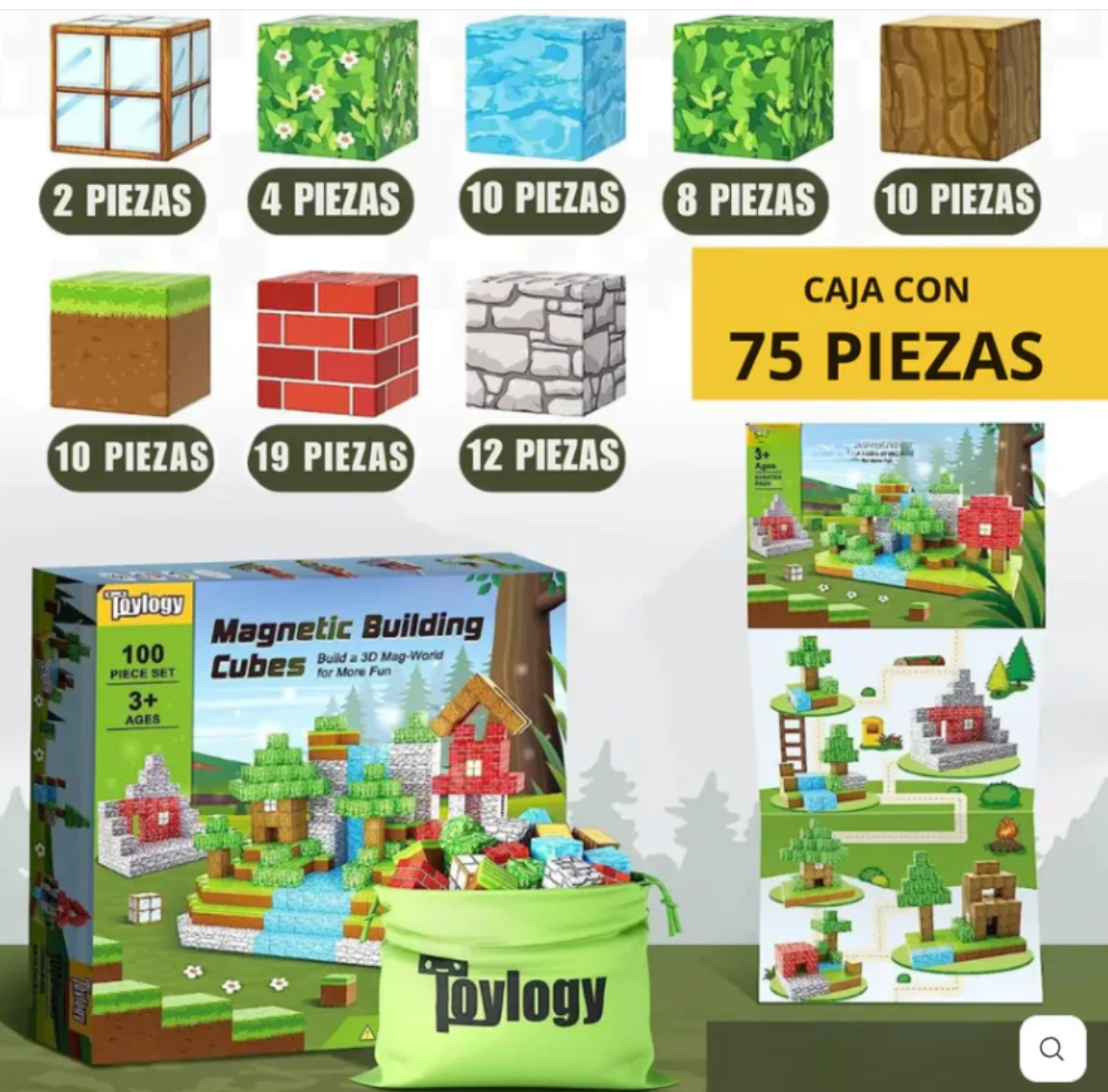 Bloques Magneticos Premium 75 Piezas